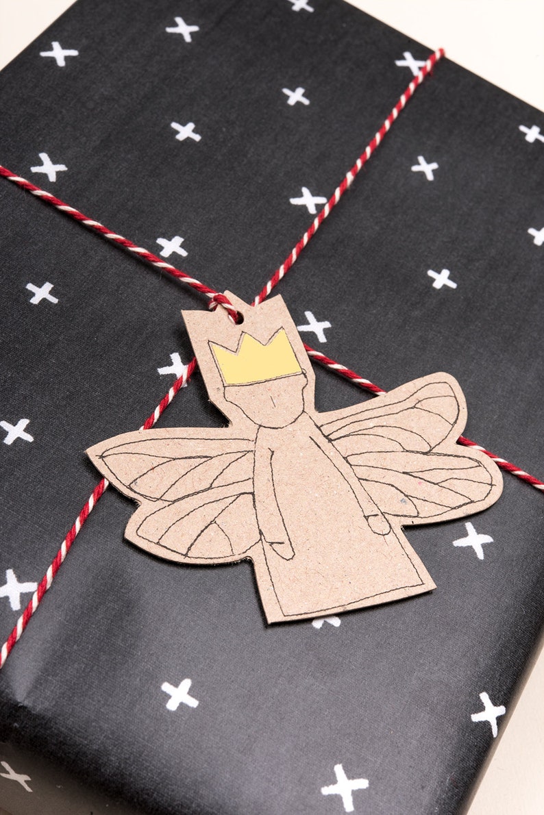 christmas gift tags, Tree ornament, Paper angel, Christmas decor, Angelic décor, Rusty xmas, Eco christmas, Paper doll, Set of 5, Decor doll image 8