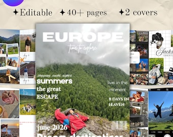 Editable Travel Magazine Canva Template, Travel Journal And Memory Book