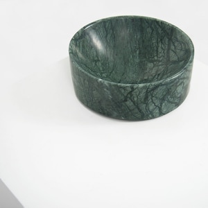 Large Marble Dish EMPRESS GREEN Minimal Bowl of a Contemporary Design a Great Catch All Dish, Fruit Bowl, or Scandinavian Design Accent. image 1