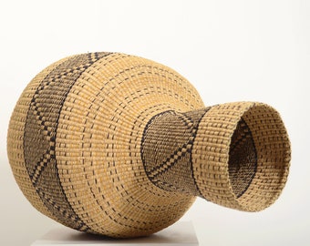 Ghana Bolga 'Linka' Basket | NATURAL + BLACK   Free Shipping