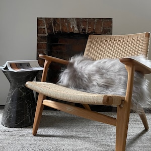 Luxurious Icelandic Sheepskin Throw Pillow: Linen Cover, Rectangular, Scandinavian Hygge Decor