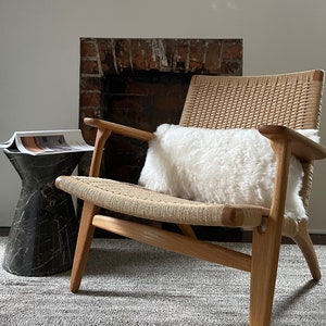 Luxurious Icelandic Sheepskin Throw Pillow Cover - Shorn White Rectangular Scandinavian Hygge Decor