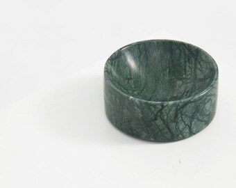 Small Marble Dish | EMPRESS GREEN Minimal Bowl of a Contemporary Design a Great Catch All Dish, Fruit Bowl, or Scandinavian Design Accent.