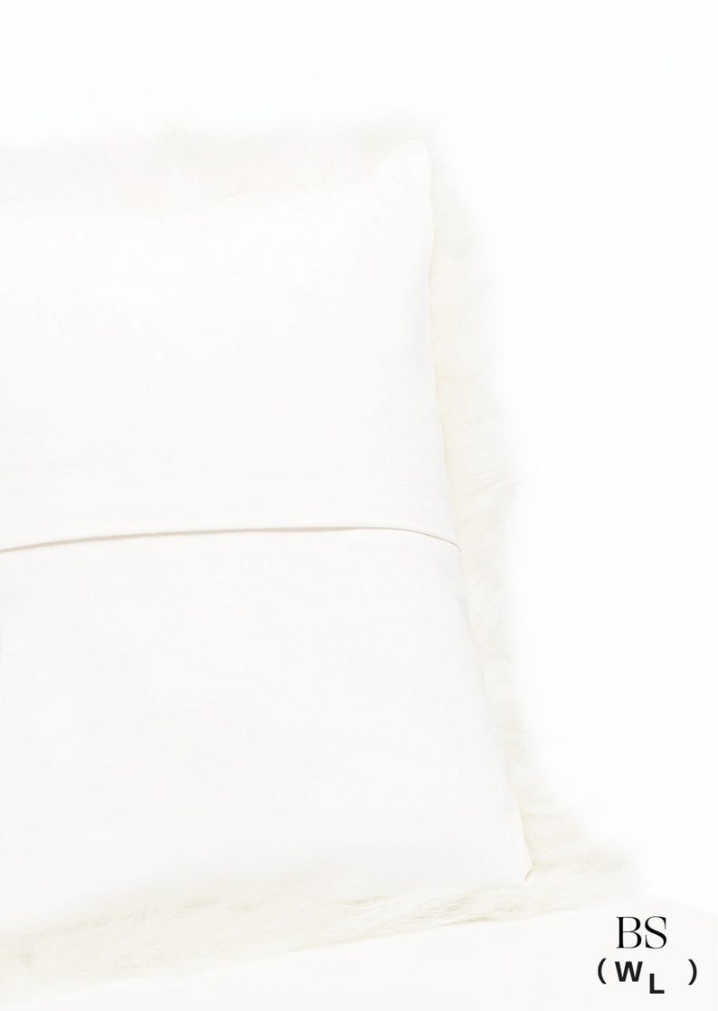 Icelandic Sheepskin Throw Pillow Cushion Pillow Cover SHORN WHITE SQUARE Comfy Cozy Scandinavian Hygge Decor Aesthetic Free Ship image 4