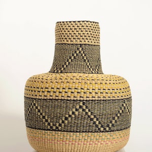 Ghana Bolga 'Linka' Basket NATURAL BLACK Free Shipping image 3