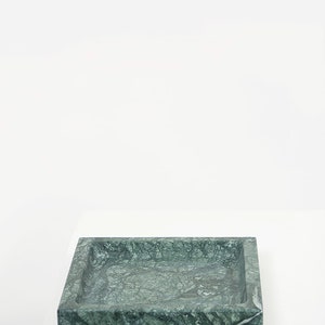 Large Square Marble Tray EMPRESS GREEN Minimal Tray of a Contemporary Design a Great Catch All, Key Holder, or Scandinavian Design Accent image 3