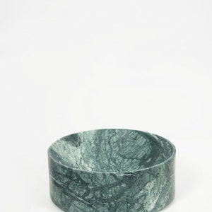 Large Marble Dish EMPRESS GREEN Minimal Bowl of a Contemporary Design a Great Catch All Dish, Fruit Bowl, or Scandinavian Design Accent. image 3