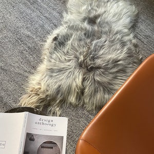 Large Icelandic Sheepskin Throw LIGHT NATURAL GREY Cozy Luxury, Scandinavian Hygge Home Decor Aesthetic, A Great House Warming Gift image 3