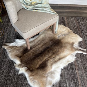 Scandinavian Reindeer Hide DARK Minimal and Cozy Luxury, Natural Hygge Home Decor Aesthetic, Great House Warming Gift PREMIUM QUALITY image 6