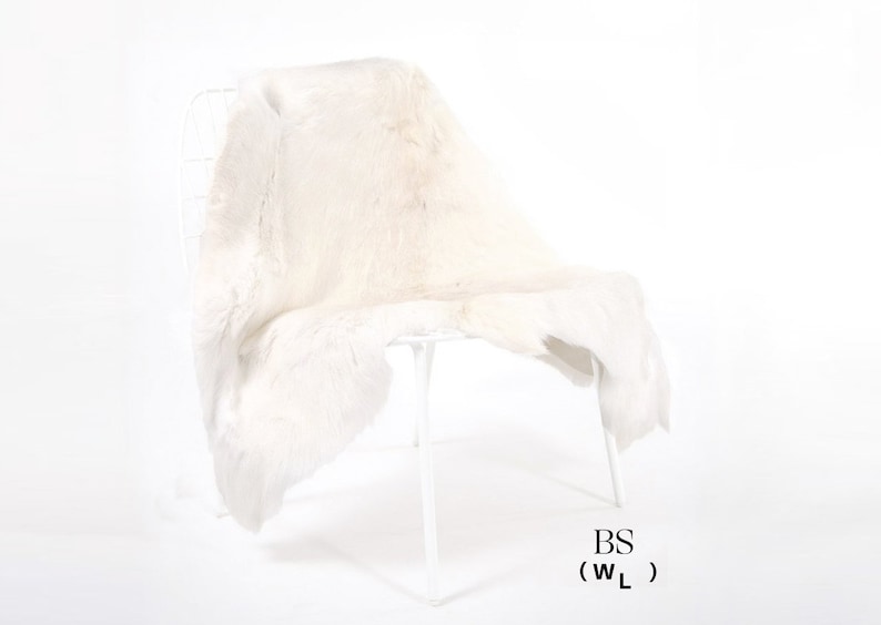 RARE ALBINO White Scandinavian Reindeer Hide Premium Quality image 1