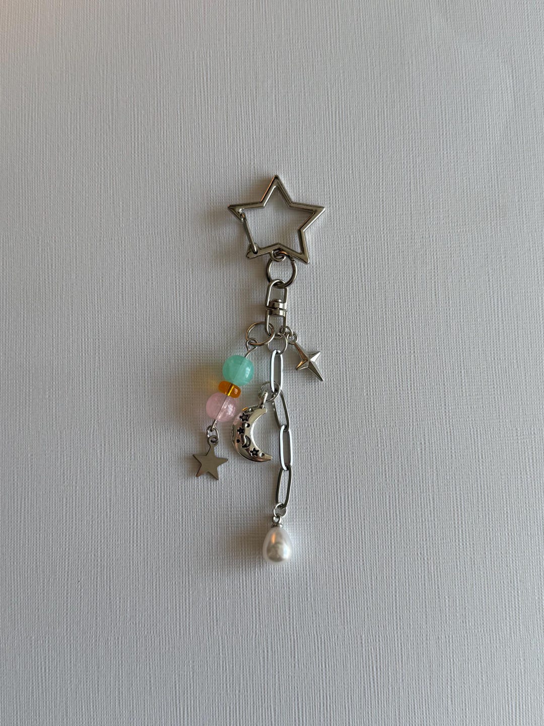 Celestial Star Keychain Bag Charm With Star and Moon Pastel Purse ...