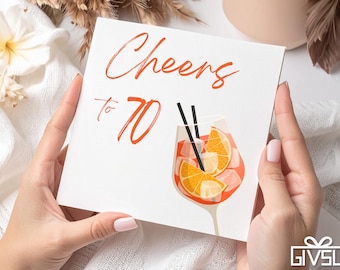 70th birthday gift – Funny 70th birthday card for women | Aperol card | Folding card with saying | Gift idea for girlfriend