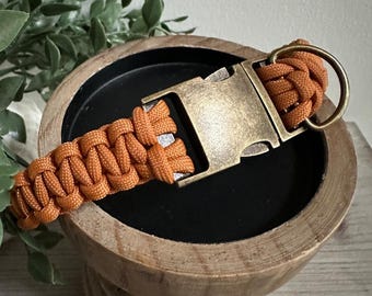 Handmade Braided Dog Collar | Dark Mustard | Customize Colors