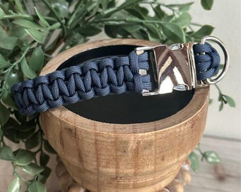 Handmade Braided Dog Collar | Navy Blue | Customize Colors