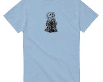 Camiseta de osito de peluche dibujado a mano / Diseño original y corte clásico / Algodón grueso