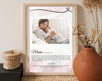 Pôster com a definição de mãe | Presente para mãe | Decoração de parede para mães