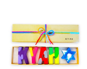 Hanukkah Gifts for Kids Personalized Name Crayons With Star of David Chanukah Party Favors Chanukah Gifts Hanukkah Gift for Kids Child