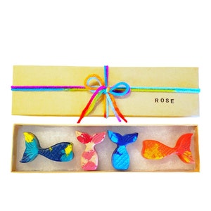 Mermaid Tail Crayons – Under the Sea Party Favors, Kids Gifts, Ocean Crayon Set, Mermaid Party Craft, Coloring Art Supplies
