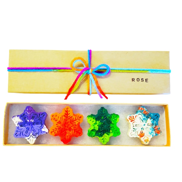 Snowflake Crayons Christmas Crayons Personalized Stocking Stuffer Kids Child Christmas Gift Classroom Christmas Favors Kids Gift Christmas