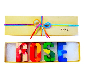 Custom Name Crayons – Personalized Letter Crayon Set, Christmas Gift for Kids, Holiday Stocking Stuffer, Party Favor
