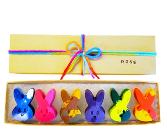 Bunny Crayons Easter Basket Crayons Easter Gift for Kids Woodland Party Crayon Bunny Shaped Crayon Egg Filler Kids Easter Basket Fillers