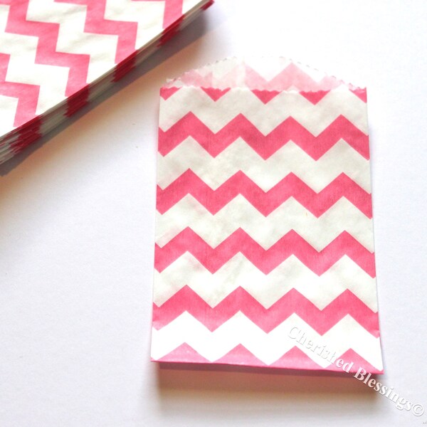 20 MINI tamaño caliente de madera cubiertos cubiertos bolsa rosa, artículos de papel, bolsas de Chevron, tabla ajuste cumpleaños bodas Baby Shower w / paja banderas