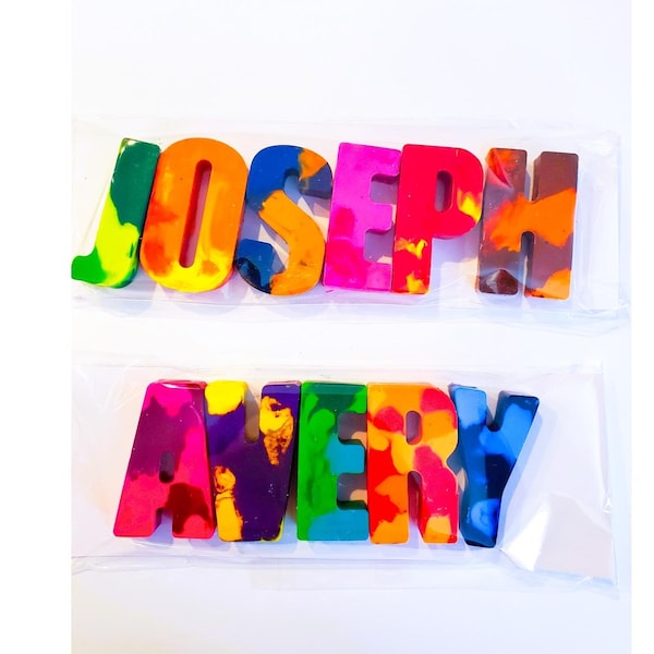 Personalized Name Crayons – Custom Letter Crayons for Kids, Birthday Party Favors, Classroom Gifts, Unique Child Gift, Handmade Name Crayons