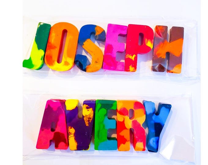 Personalized Name Crayons – Custom Letter Crayons for Kids, Birthday Party Favors, Classroom Gifts, Unique Child Gift, Handmade Name Crayons