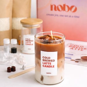 Make Your Own Coffee Candle – Iced Cold Brew Latte Candle Making Kit – Handmade DIY Craft Set for Adults, Teens, Couples, Crating Gift Idea