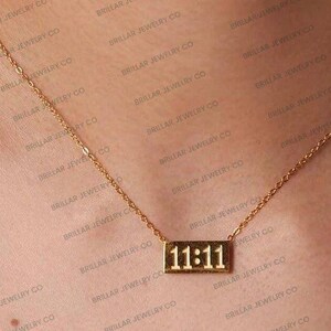 11:11 Angel Number Necklace, Sterling Silver Lucky Date Necklace, Make A Wish, Minimalist Lucky Charm Necklace, Unique Necklace, Spiritual Jewelry Mother's Day Gift