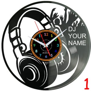 DJ Name Wall Clock • Personalized Vinyl Record Clock • DJ Studio Decor • Music Gift