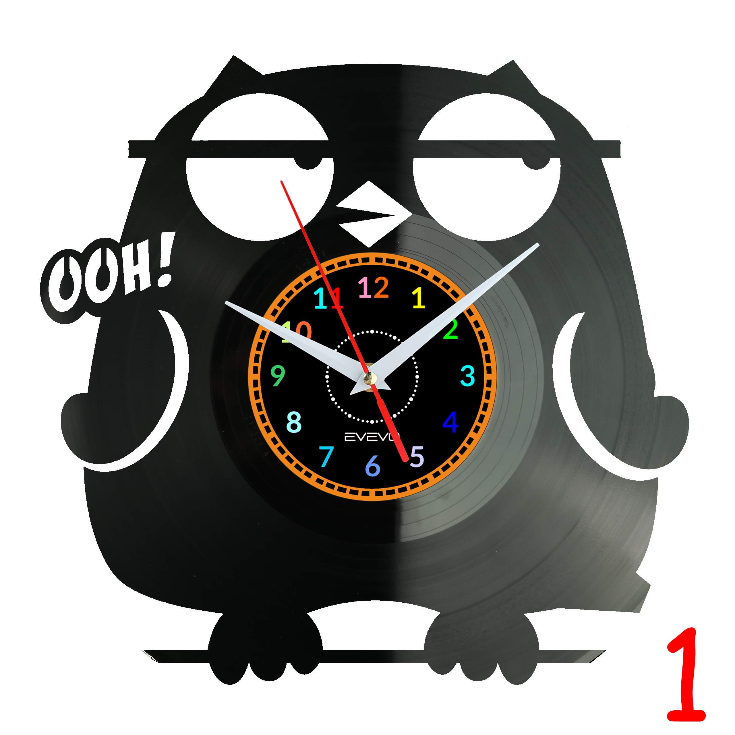 Owl Wall Clock • Vinyl Record Clock • Unique Gift for Owl Lovers • Animal Decor for H