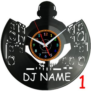 DJ Name Wall Clock • Personalized Vinyl Record Clock • DJ Studio Decor • Music Gift