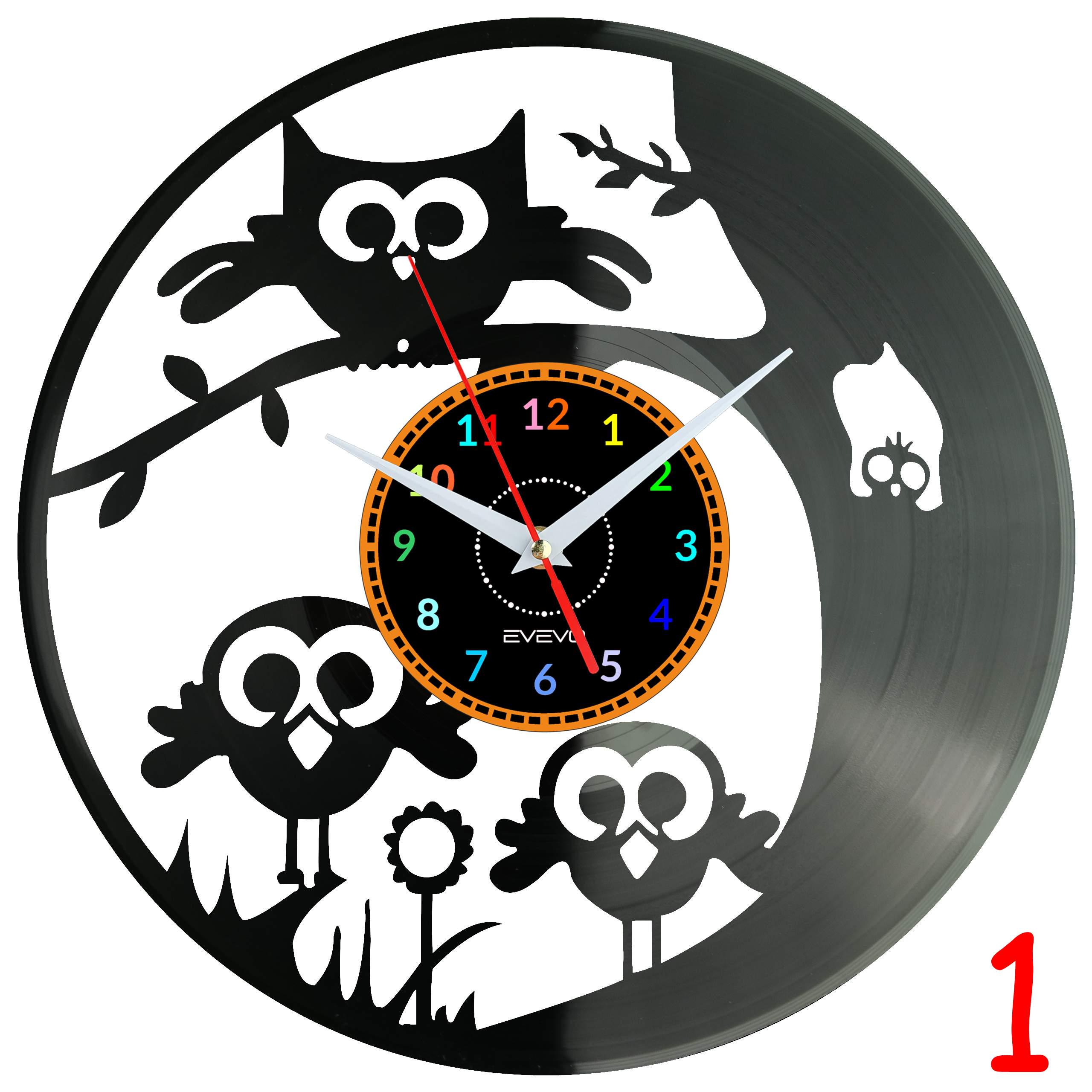 Owl Wall Clock • Vinyl Record Clock • Unique Gift for Owl Lovers • Animal Decor for H