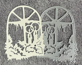 Christmas Metal Cutting Dies, Window Candle Die Cuts for Scrapbooking, Card Making, Paper Crafts, Albums Decor
