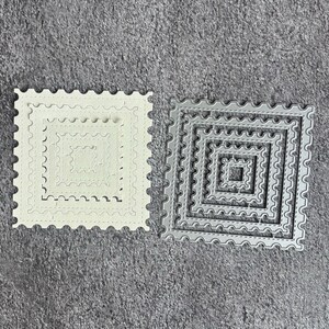 5pcs Postage Stamp Cutting Dies, Nesting Border Metal Die Cuts for Scrapbooking, Card Making, Paper Crafts
