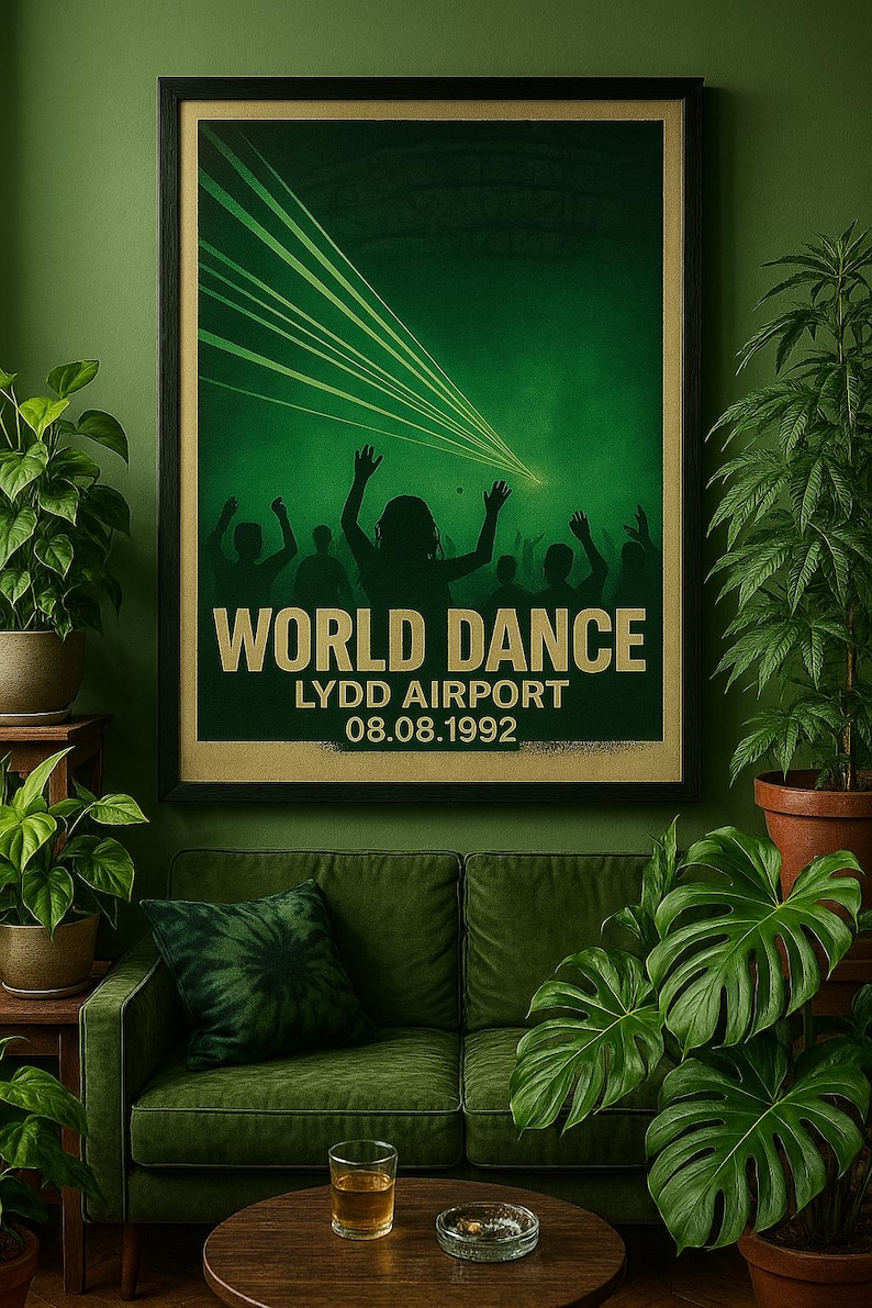 World Dance Lydd Airport Rave Poster - 1992 Rave Print - 90s Club ...
