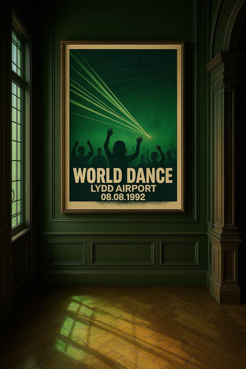 World Dance Lydd Airport Rave Poster - 1992 Rave Print - 90s Club ...