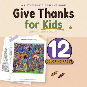 Thanksgiving Coloring Pages for Kids, Give Thanks Printable Bible Coloring Book PDF, Sunday School Gratitude Activity, Christian Fall