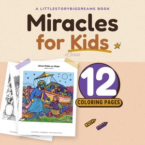 Miracles of Jesus Coloring Pages for Kids, Printable Bible Coloring Book PDF, Sunday School Activity, Christian Homeschool Printable
