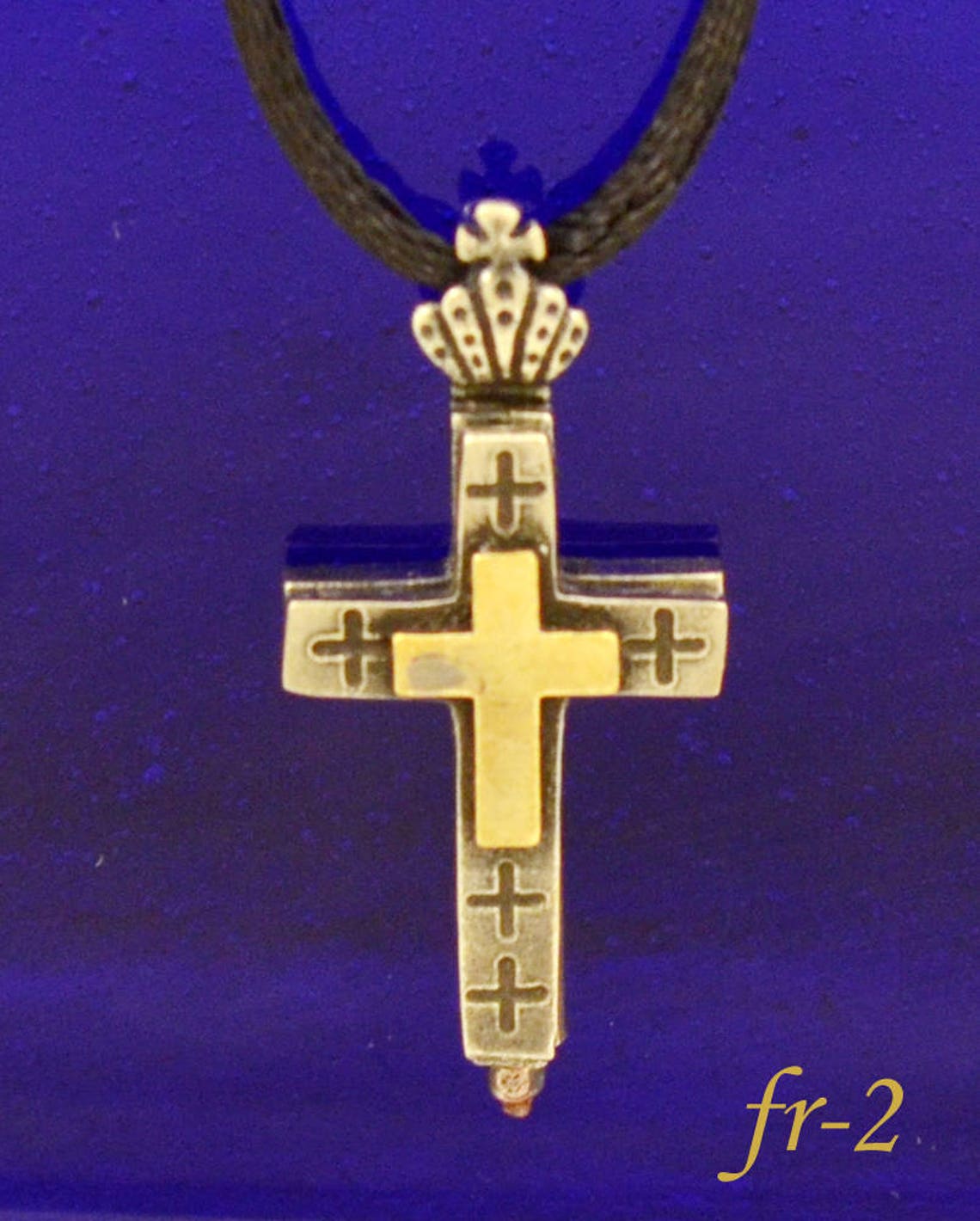 Orthodox Metal Cross for Neck With Gold Plated Details Made in Etsy