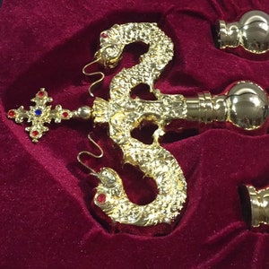 Orthodox Bishop Crosier Gold Plated with the extra option of Leather carrying Suitcase