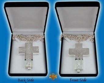 Catena della mano fatto Reliques sacerdote Metal Cross con offed in confezione regalo