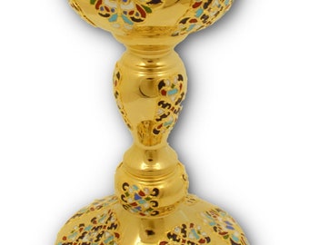 Coppa per la Santa Comunione ortodossa - SET Discopotiro o COPPA - Con dettagli smaltati h:30 cm