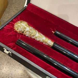 Orthodox Bishop Wooden Walking Stick Gold Plated and Silver plated