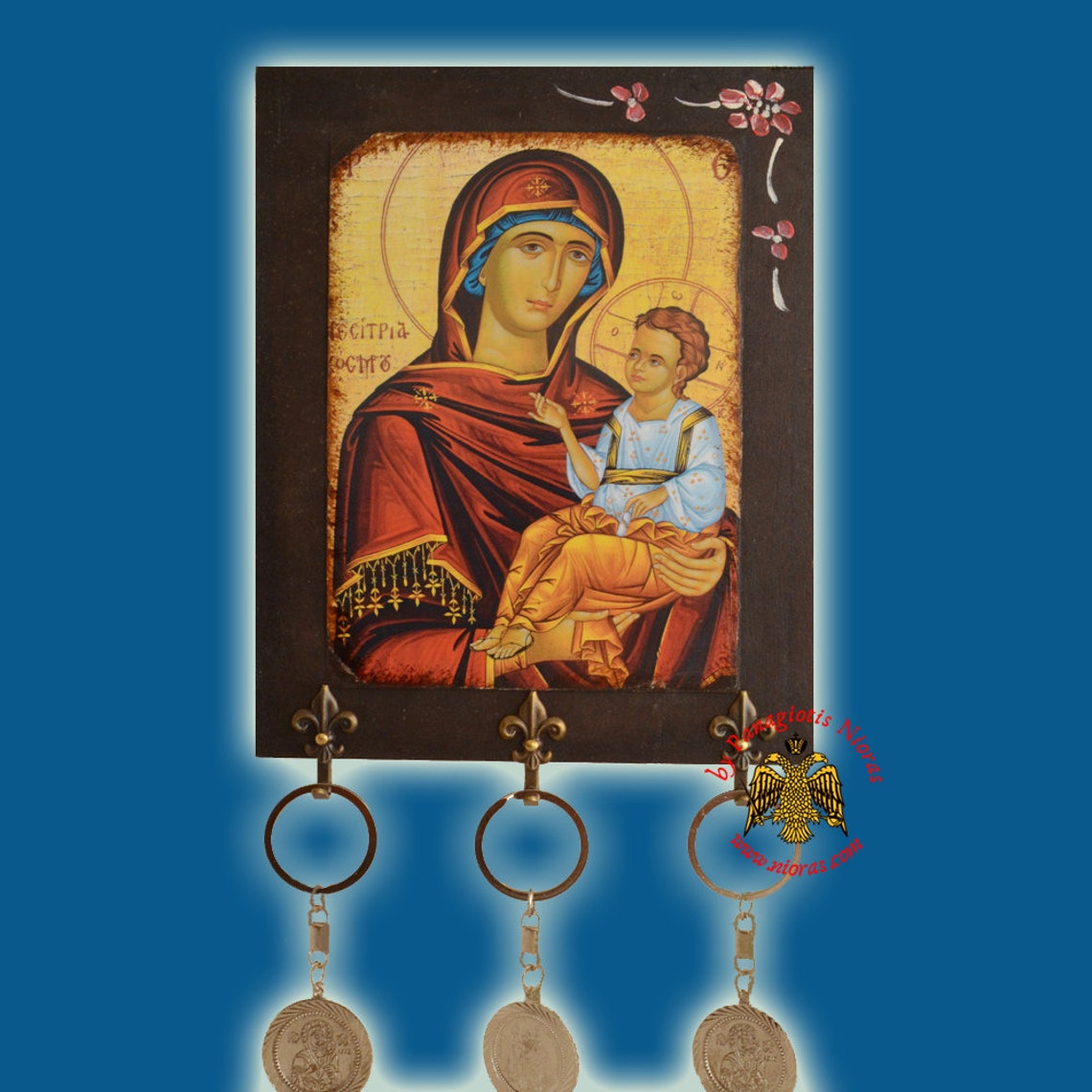 Greek Orthodox Religious Key Holder Icon 14x20cm Hand Made in Etsy