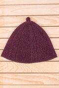 Burgundy Wool Felt Sauna Hat: Eco-Friendly Spa Head Protection product logo