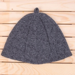 Classic Dark Grey Sauna Hat – Natural Wool Felt Bathhouse Hat for Banya & Spa, Traditional Sauna Cap, Unisex Design