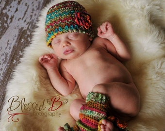 Splash of Color Cloche and Leg Warmers