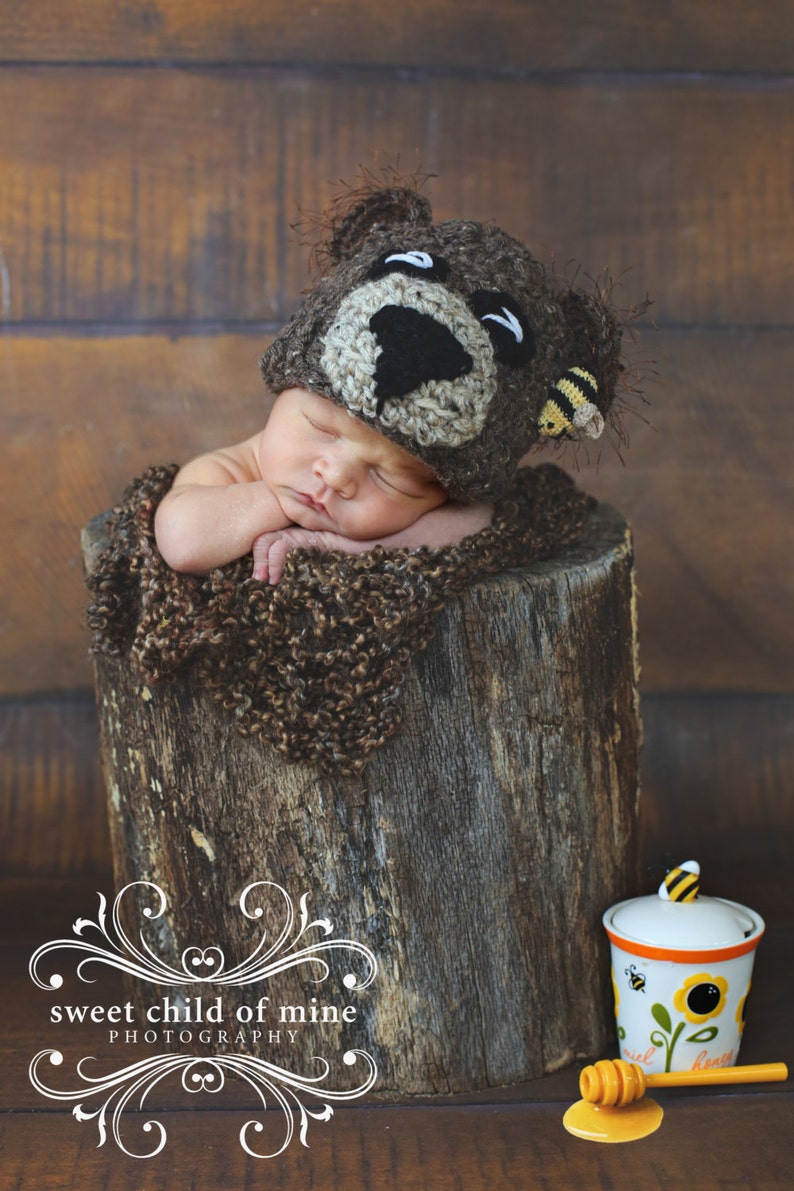 Bears and the Bees Newborn Hat image 1